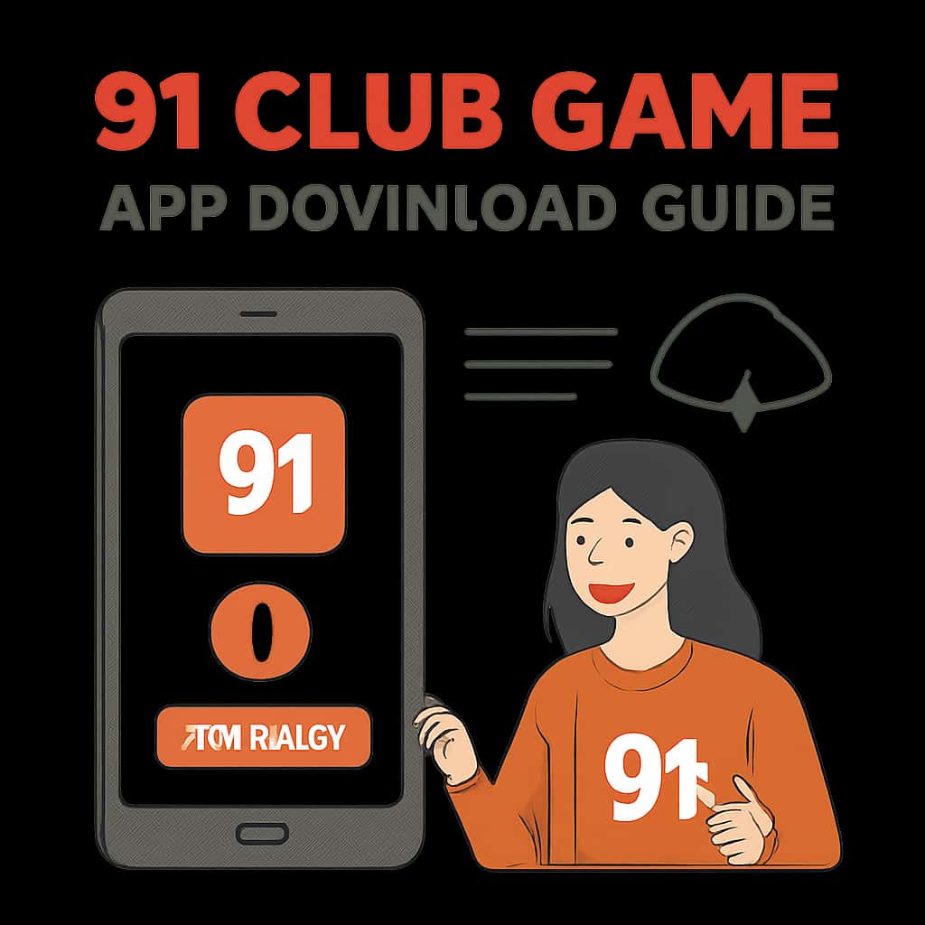Illustration explaining the steps for downloading the 91 Club Game App.