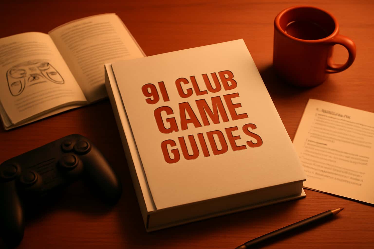 An informative scene showcasing the 91 Club Game Guides.