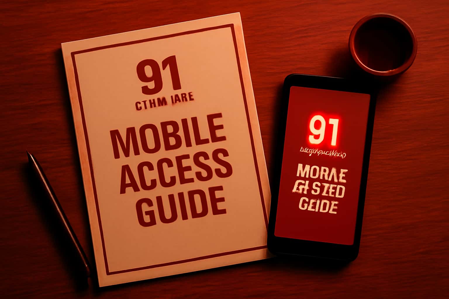 An informative scene illustrating the 91 Club Game Mobile Access Guide.