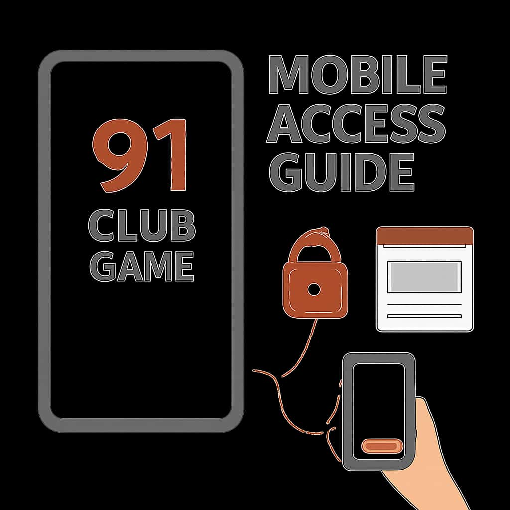 A diagram explaining mobile access to the 91 Club Game.
