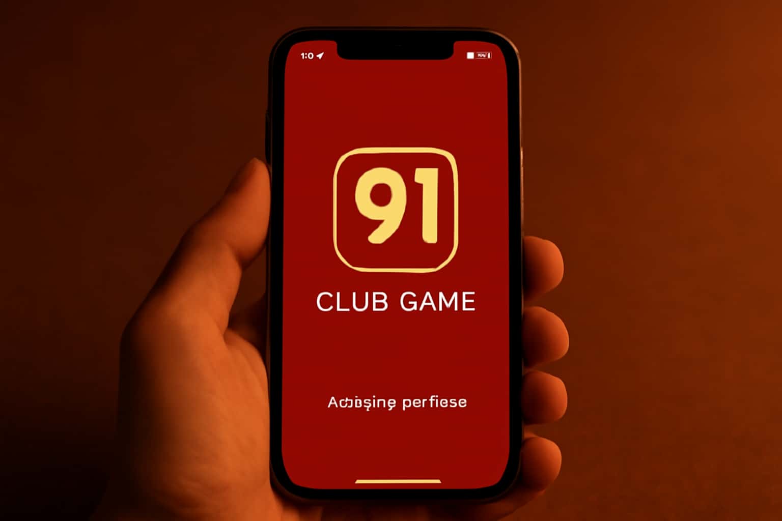 An informative visual representation showcasing how to access the 91 Club Game on an iPhone.