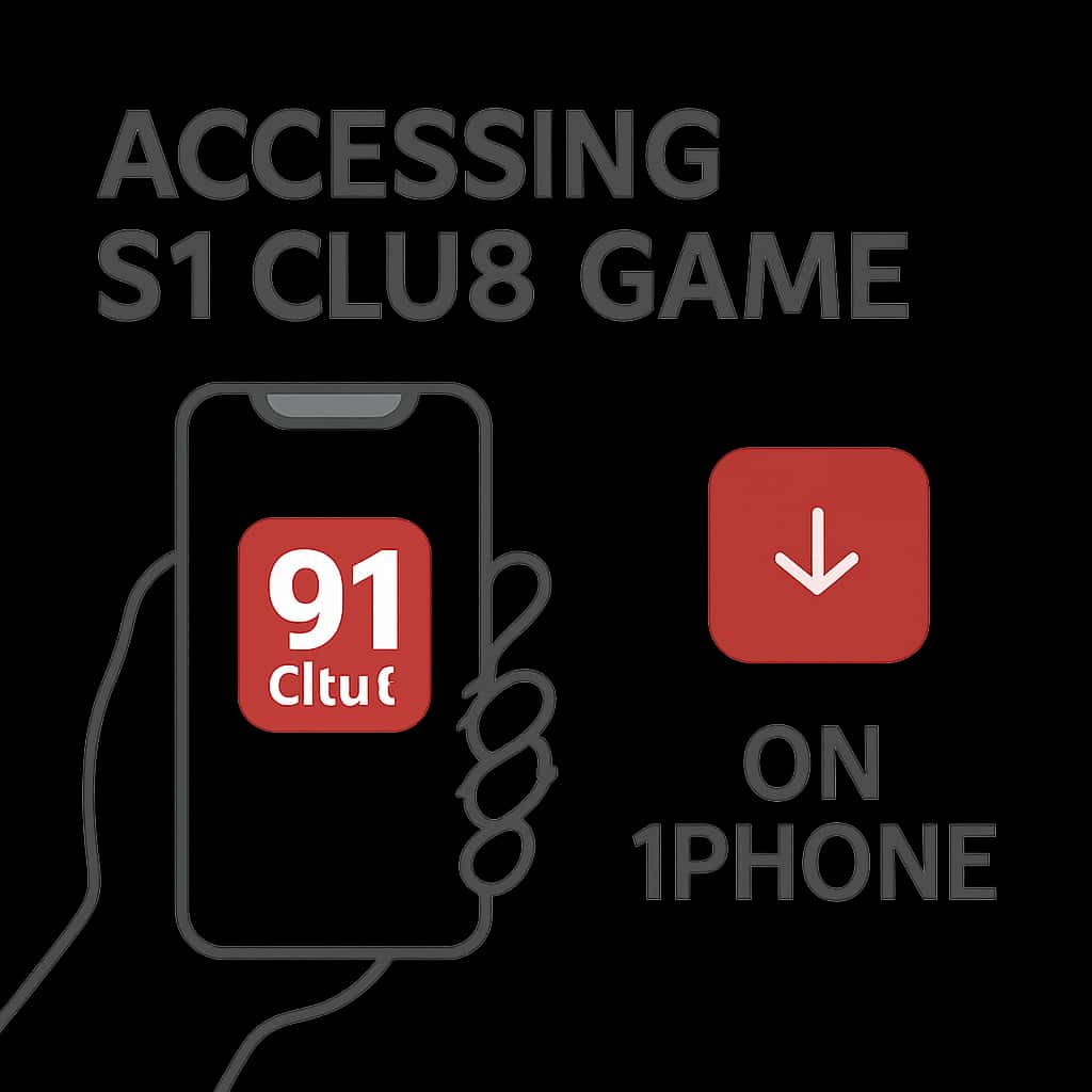 An educational illustration about the 91 Club Game access process on iPhone.