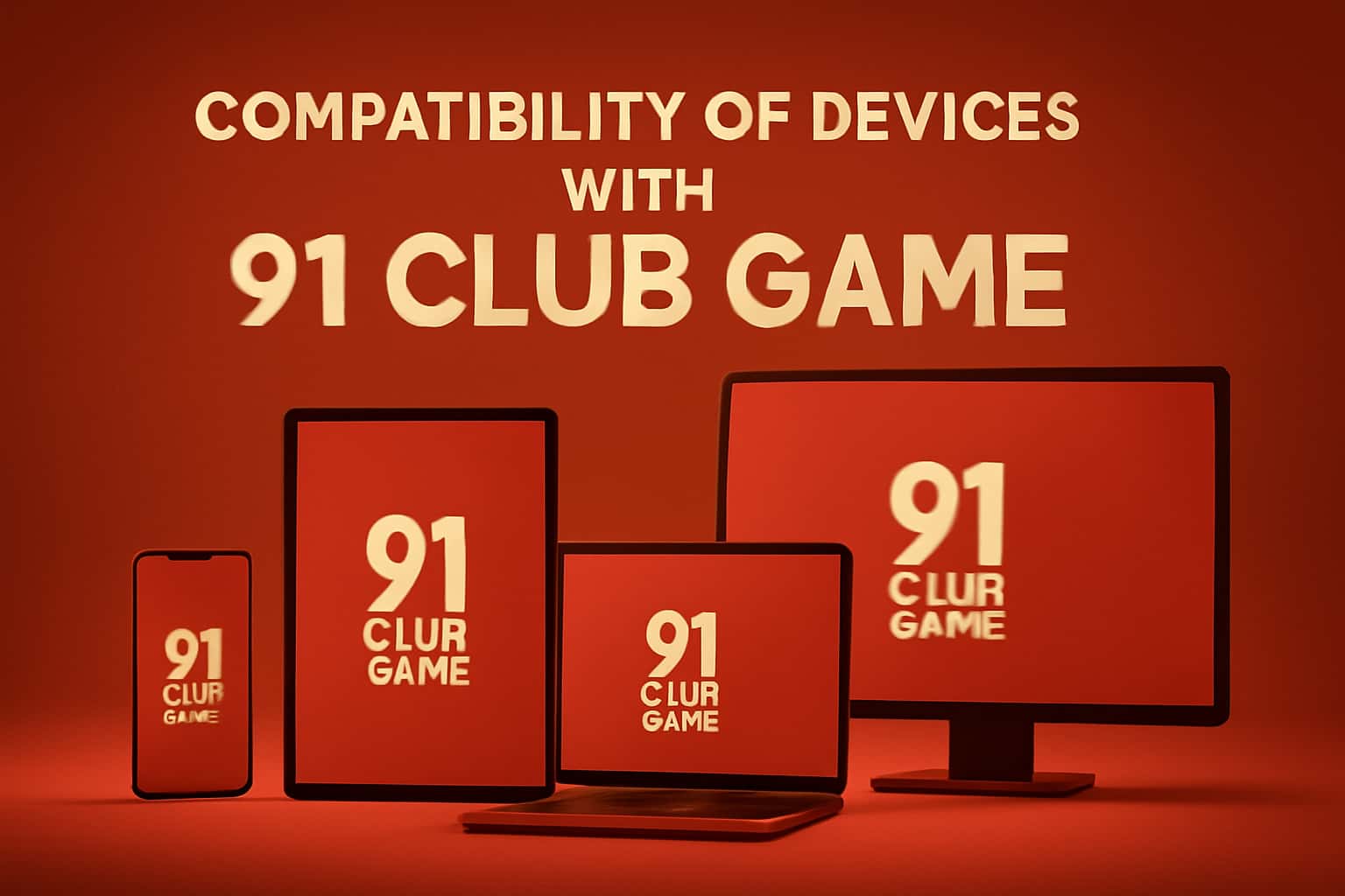 An informational scene illustrating device compatibility with 91 Club Game.