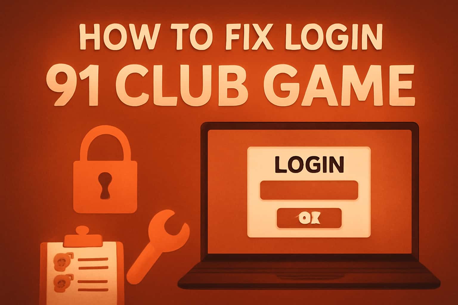 Visual representation of troubleshooting login issues for the 91 Club Game.