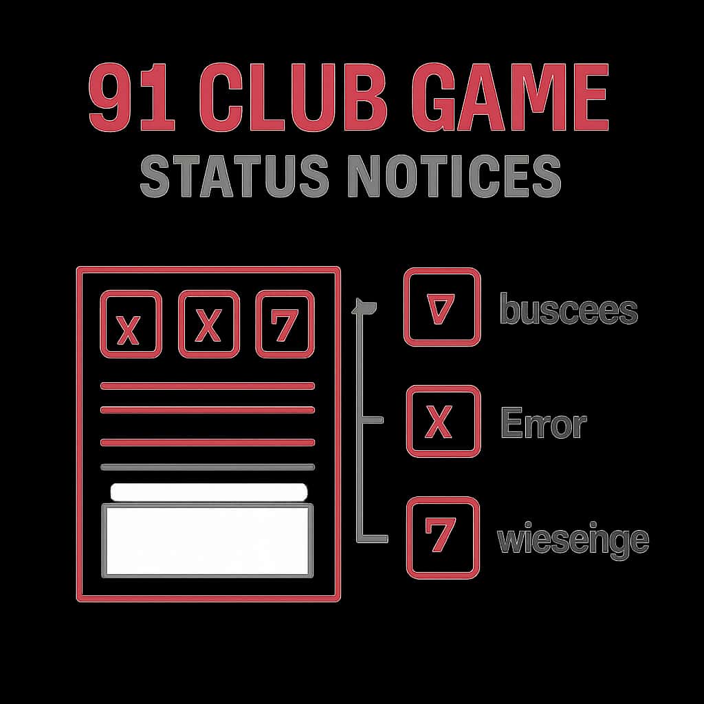 An educational diagram illustrating details on 91 Club Game Status Notices.