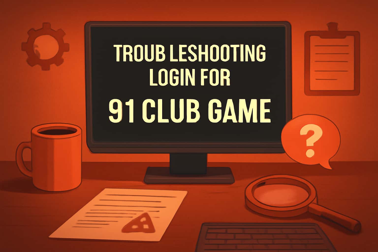 Information scene depicting troubleshooting steps for 91 Club Game login issues.